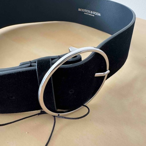 NEW Scotch & Soda Black Suede Belt - Retails for $128 - Picture 4 of 7